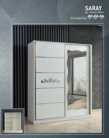 шкаф купе с подсветкой: Yeni, Kupe, Düz dolab, Qarderob, paltar dolabı, Türkiyə — 1