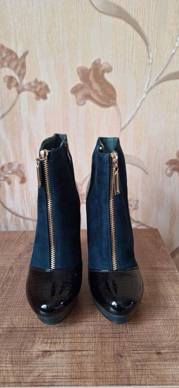 dəri qadın botilyonu: Ölçü: 38, rəng - Yaşıl, Yeni — 3