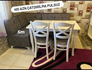 metbex stol stulları qiymetleri: Mətbəx üçün, Yeni, Açılmayan, Oval masa, 4 stul — 4