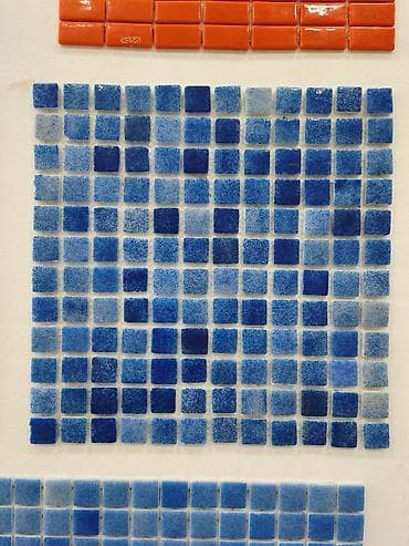 misar dasi: Mozaik keramik plitələr – mavi tonlarda kvadrat dizayn - Material — 1