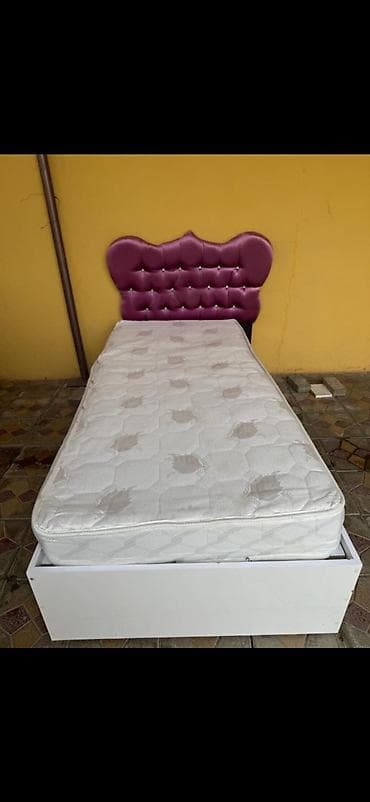 ağ divan: Təknəfərlik çarpayı, Bazalı, Matras ilə, Siyirməsiz — 2