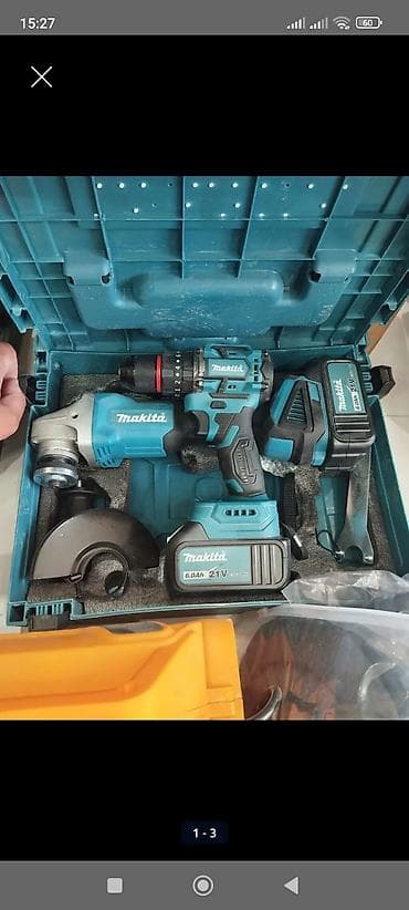 Makita 21V akkumulaytorlu alət dəsti - Dəst tərkibi: akkumulyatorlu