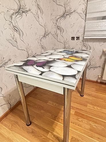 sdol: Mətbəx masası, İşlənmiş, Açılmayan, Şüşə, Dördbucaq masa — 2