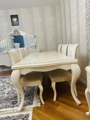 Qonaq otağı üçün, Açılmayan, Oval masa, 6 stul