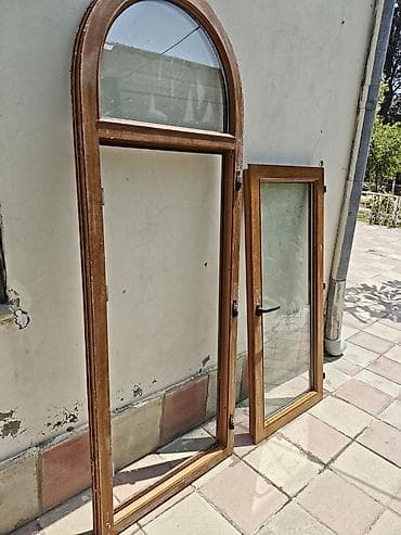 apşipka taxta: Taxta çərçivəli pəncərə dəsti - Material: təbii ağac çərçivə, şüşə — 1