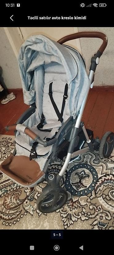 usag arabasi: Uşaq arabası – İŞLƏNMİŞ. (Filippo brendi) - Rəng: boz (dəri detal — 2