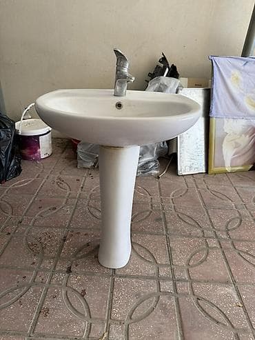 borular: Ayaqlı vannaya otağı lavabosu və qarışdırıcı kran - Tip: Pedestallı — 1