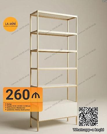 Məhsul: Stellaj - Ölçülər: Dərinlik 35 sm × Hündürlük 220 sm ×
