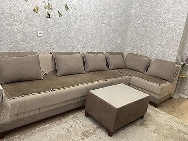 metbex naboru: Künc divan dəsti - Forma: sağ künc L‑şəkilli divan - Rəng palitrası — 1
