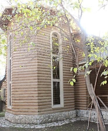 obsivka taxta: Taxta “yarım-şalban” (profil boru taxta) – ev fasadı və interyer üçün — 8