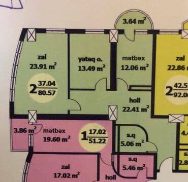 бина аз квартиры: Пос. Бакиханов, 2 комнаты, Новостройка, м. Гара Гараев, 81 м² — 2