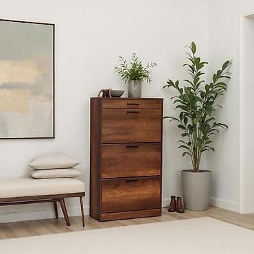 3 qapılı, Qəhvəyi, Taxta Ayaqqabı dolabı