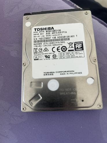 Noutbuk komponentləri: Toshiba 2.5" HDD – MQ01ABD100 - Tutum: 1 TB (LBA 1,953,525,168 — 1