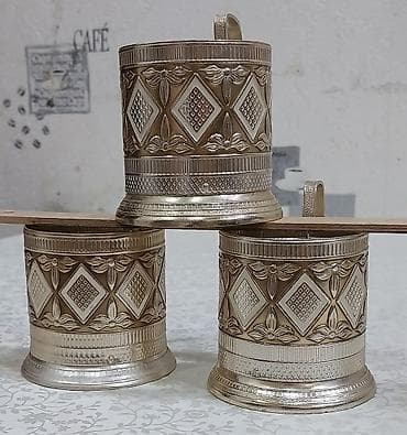 Podstakanik stəkan altlığı подстаканник, sovet istehsalı, material
