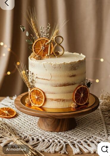 karaca tort qabı: Mövsümi dekorlu, fərdi dizayn tortlar - Stil: Minimal və “naked cake” — 2