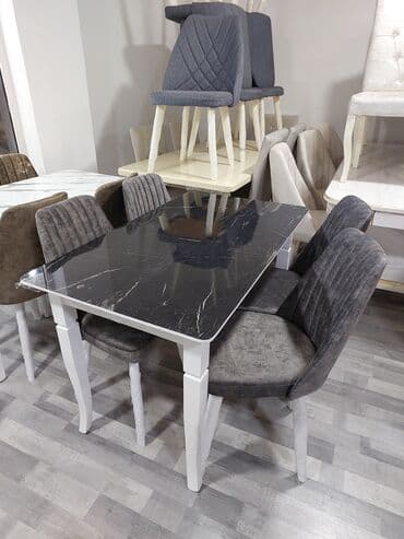 стол стул для зала: Açılmayan, Dördbucaq masa, 4 stul — 1
