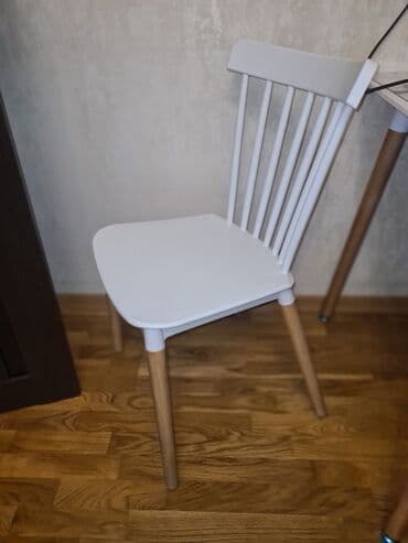 metbex stol stul: Mətbəx üçün, Qatlanmayan, rəng - Ağ Stul — 2