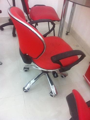 Мебель: Gözəllik salonu üçün mebel dəsti - Rəng: qırmızı (xrom detallar və — 5