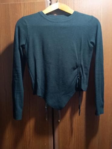 Svitşotlar: Qadın uzunqollu triko bluz - Rəng: qara - Material: yumşaq, elastik — 2