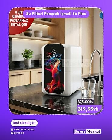 Aquaberg “Su Filtri Pompalı İçməli Su Plus” - 8 litr tutumlu orijinal