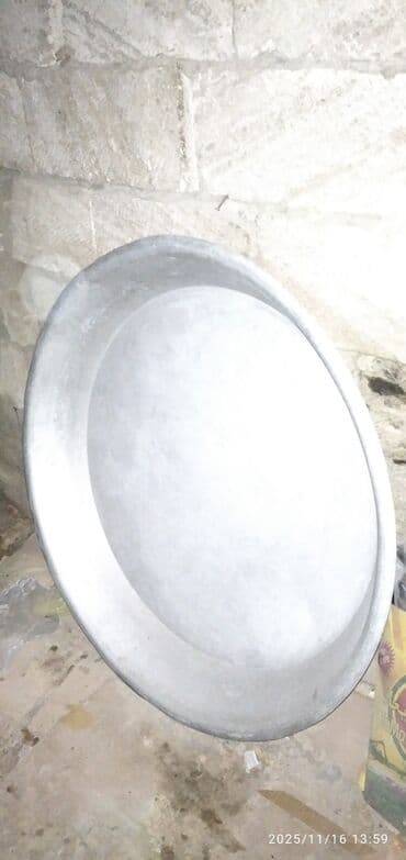 boqema qablar: Böyük ölçülü metal leğən - Material: qalay/rəngsiz metal (alüminium — 1