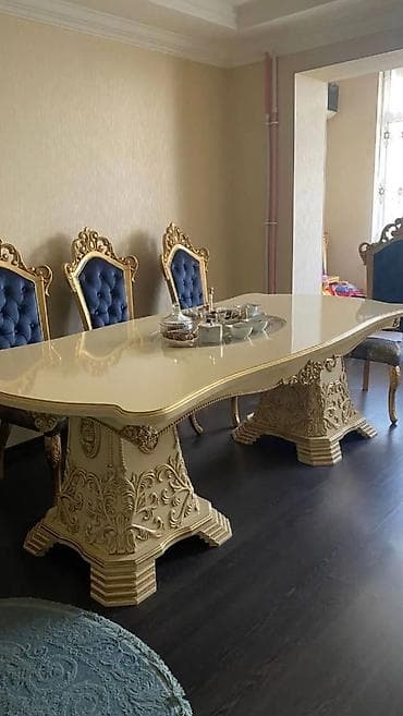 yellenen stul: Qonaq otağı üçün, Açılmayan, Dördbucaq masa, 8 stul — 3