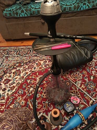 Qəlyan, vayp və aksesuarları: Qelyan super veziyyetde evde istfade olunub üzerinde şekilde görünen — 4