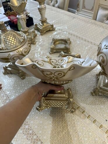 Digər dəstlər və servizlər: Klassik üslubda dekorativ süfrə/garnitur dəsti - Rəng: şampan-ağ və — 9