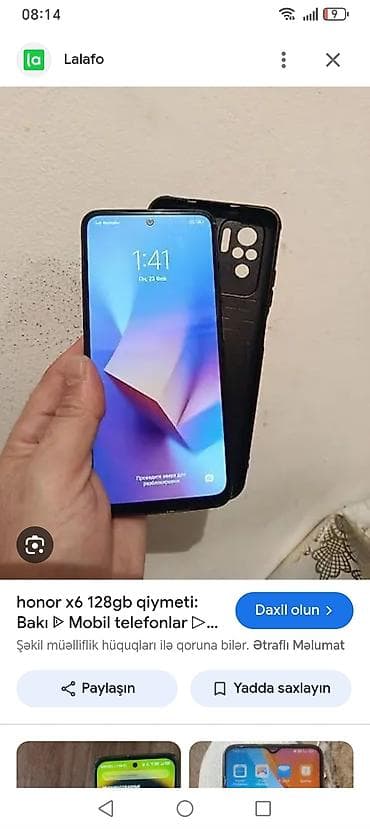 azerbaycan iphone 11 pro max: Honor X6b, 128 GB, rəng - Qara, Qırıq, Barmaq izi, Simsiz şarj — 2