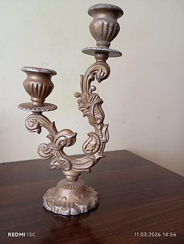 dini tort sekilleri: İki şamlıq yuvası olan dekorativ şamdan - Material: metaldən tökmə — 1