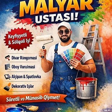 ZÖVQLÜ VƏ SƏLİQƏLİ MALYAR İŞLƏRİ Evinizin görünüşünü dəyişmək lalafo.az -da ZÖVQLÜ VƏ SƏLİQƏLİ MALYAR İŞLƏRİ Evinizin görünüşünü dəyişmək