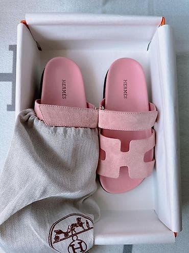 canavar dərisi: Hermès qadın slayd sandal - Model: Hermès “H” kəsimli iki zolaqlı — 1