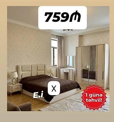 xonca desti: Yataq otağı mebel dəsti Tərkib: - 2 nəfərlik çarpayı (yumşaq başlıq — 1