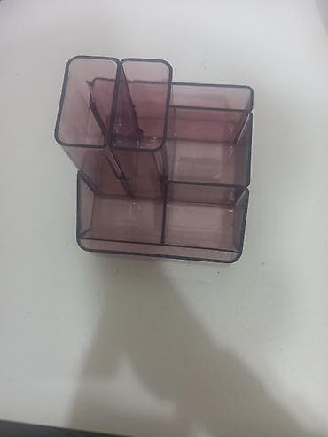 3D Qələmlər: Çox bölməli stolüstü təşkilatçı - Material: qalın, şəffaf bənövşəyi — 1