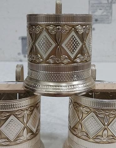 Podstakanik stəkan altlığı подстаканник, sovet istehsalı, material — 4