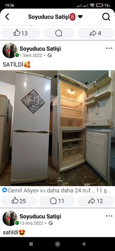 2 qapılı Beko Soyuducu Satılır, rəng - Ağ