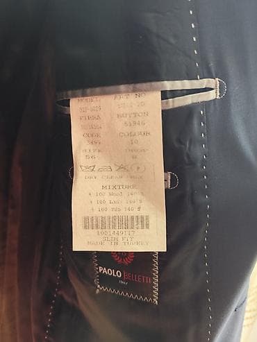 Kişi kostyumu – Paolo Belletti (İtaliya dizaynı), Slim Fit. - Ölçü: 56 — 3