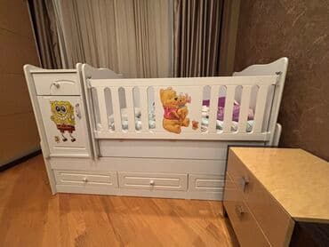 ağ uşaq carpayısı: Oğlan və qız üçün, Dördbucaq, Beşik, Dəst ilə, Matras ilə, Yellənmə mexanizmsiz — 1