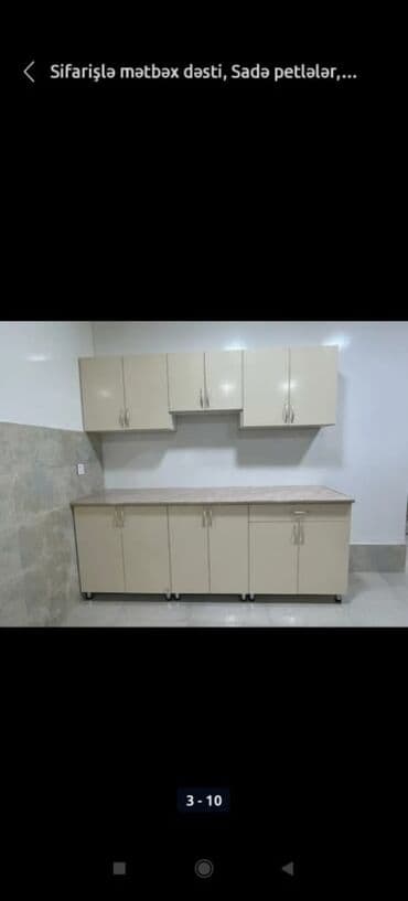 hazir metbex mebelleri: Sifarişlə hazırlanmış müxtəlif ölçülü mətbəx mebelləri. Rəng və dizayn — 13