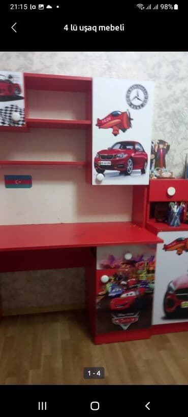 uşaq otağı üçün xalçalar: Oğlan üçün, İşlənmiş, Maşın-çarpayı, Yazı masası, Termo, Tumba — 2