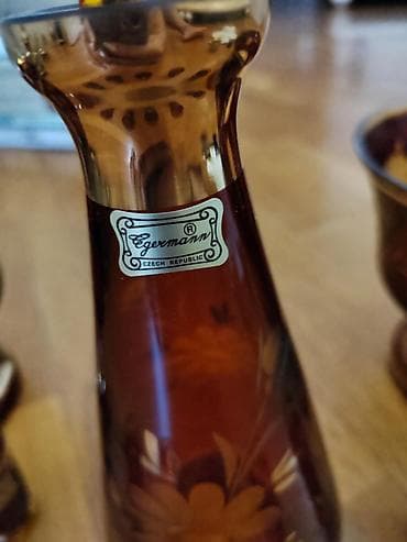 Egermann (Czech Republic) bəzəkli şüşə dəsti - Brend: Egermann – Çex — 2