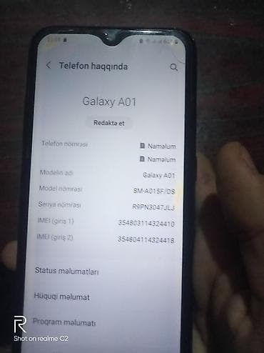 Samsung Galaxy A01, rəng - Qara, İki sim kartlı