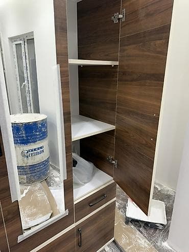 koridor dolabi: 3 qapılı, Güzgülü, Qəhvəyi, Taxta, Açılan, Düz dolab — 2