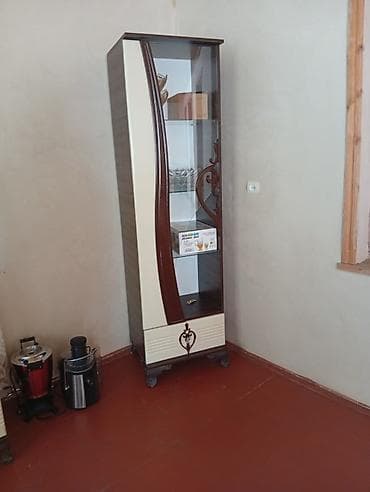 metbex mebeli vitrin: Qonaq otağı üçün vitrin-dəst - Rəng: krem və tünd qəhvəyi, dekorativ — 10