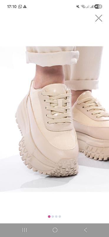 krasovkalar qadin ucun: Ölçü: 37.5, rəng - Bej, İşlənmiş — 3