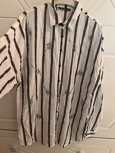 Saloon qadın köynəyi - Model: uzunqol, düyməli, klassik yaxalıq -