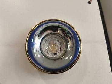 LED spot işıq – dekorativ göy mavi halqa və qızılı kənarlı - Növ — 1