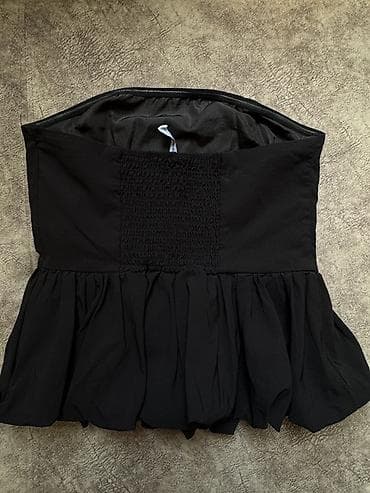 salvar: Qara strapless üst (korset tipli bluz) - Rəng: qara - Model — 3