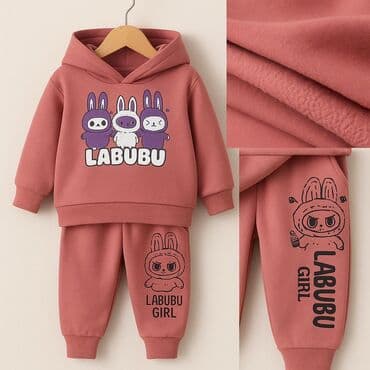 Bayram kostyumları: Uşaq üçün iki hissəli idman dəsti – kapüşonlu svitşot və şalvar — 2