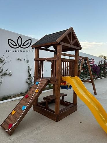 Uşaq üçün taxta oyun kompleksi – həyət və bağ sahələri üçün -